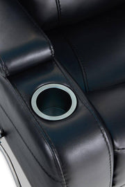 Jordyn Black Swivel Rocker Recliner - The Great Escape