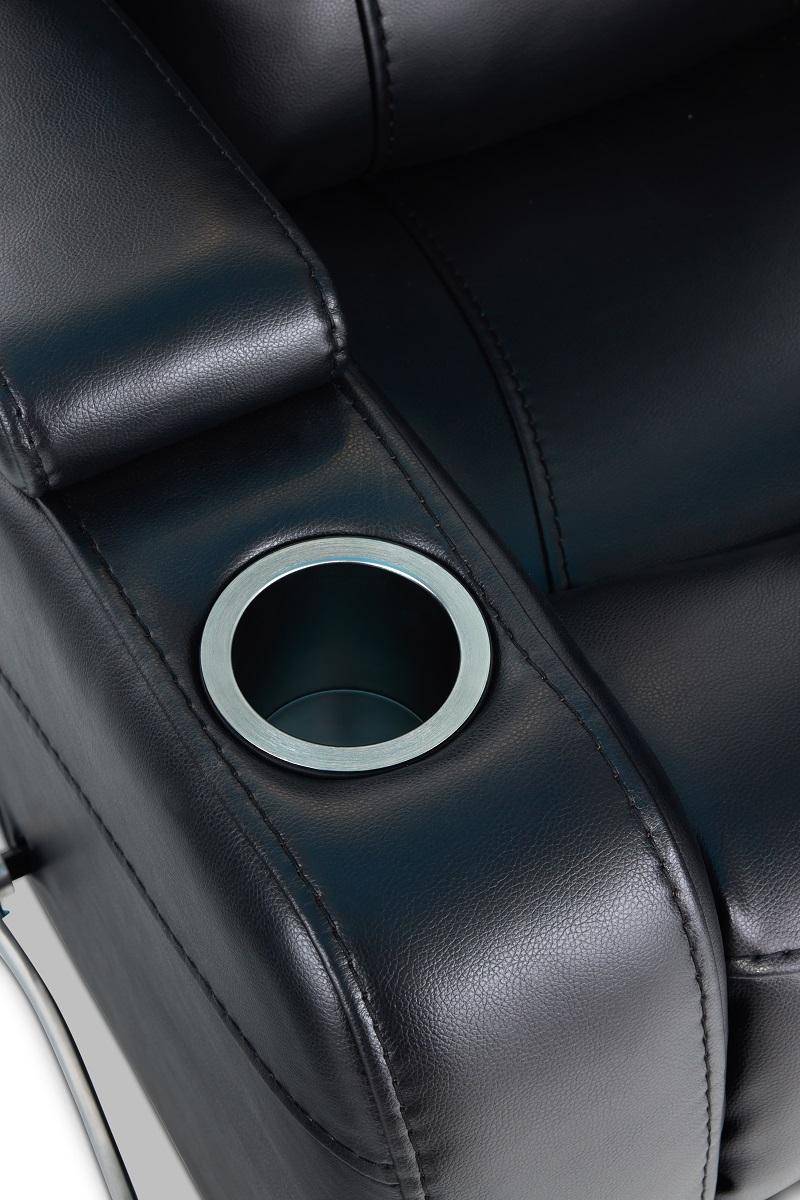 Jordyn Black Swivel Rocker Recliner - The Great Escape