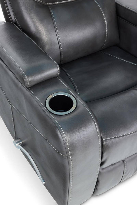 Jordyn Grey Swivel Rocker Recliner - The Great Escape