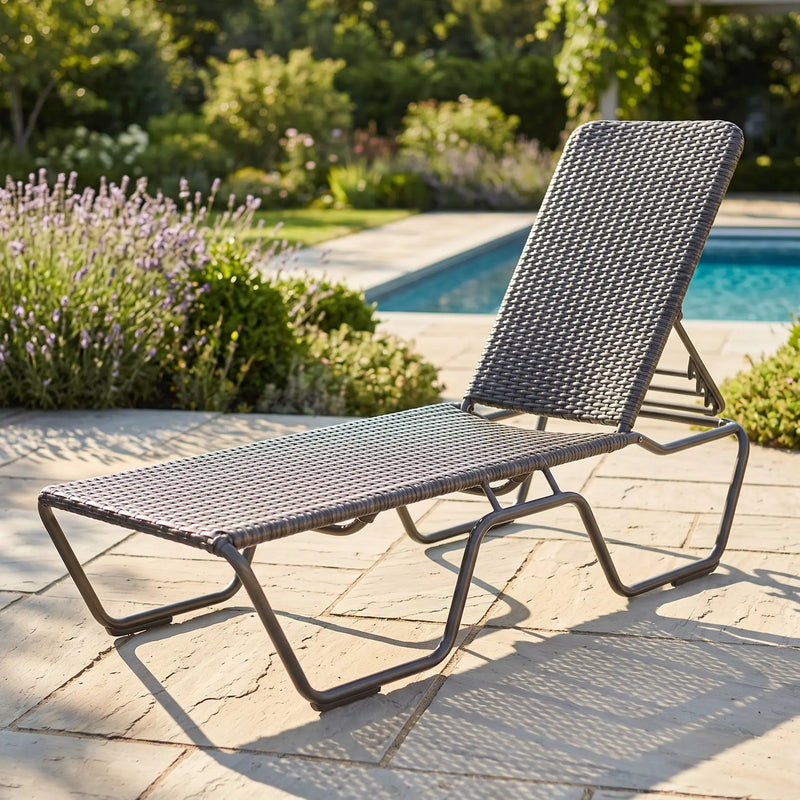 Kabana Roasted Pecan Woven Chaise - The Great Escape