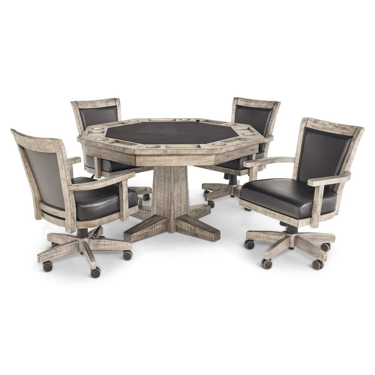 Kingston 5 Piece Flip Top Game Table Set - Rustic Grey — The Great