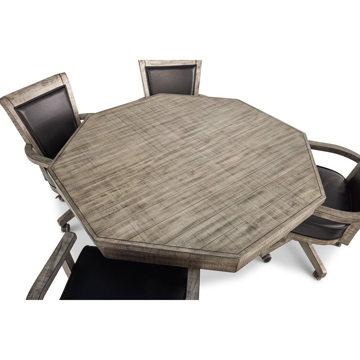 Kingston 5 Piece Flip Top Game Table Set - Rustic Grey — The Great