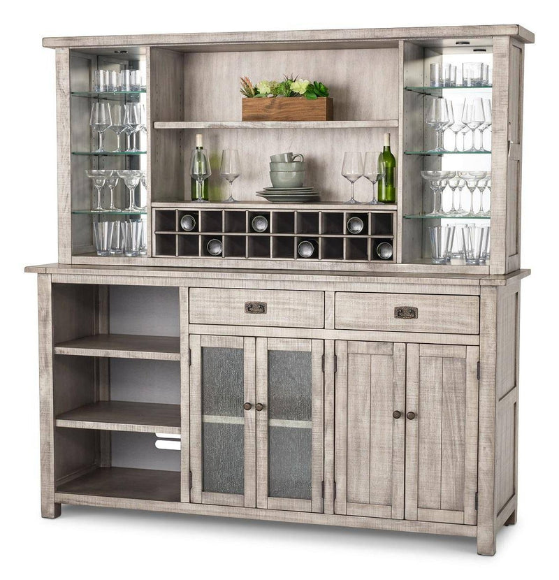Kingston Buffet & Hutch Back Bar in Rustic Grey - The Great Escape