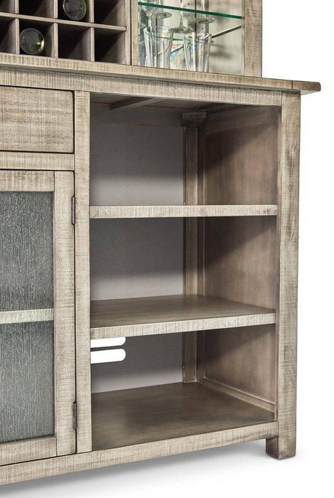 Kingston Buffet & Hutch Back Bar in Rustic Grey - The Great Escape