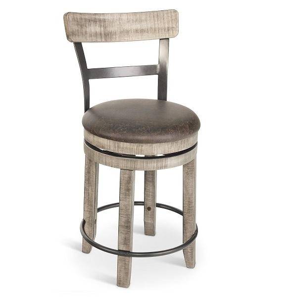 Kingston Swivel Stool - Rustic Grey - The Great Escape