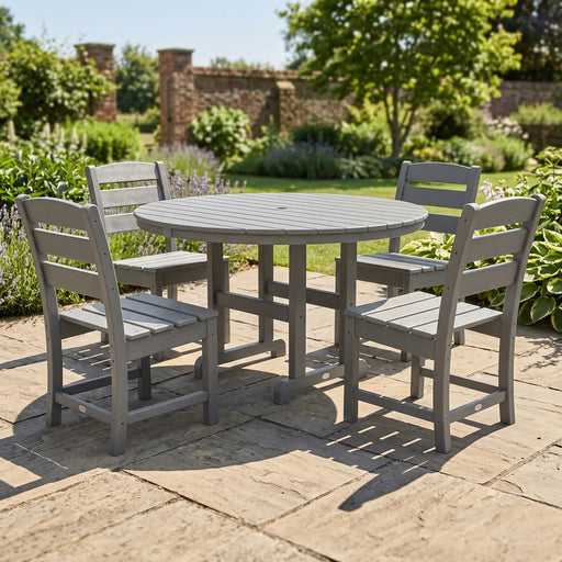 Lakeside 5 Piece Round Farmhouse Dining Set - The Great Escape