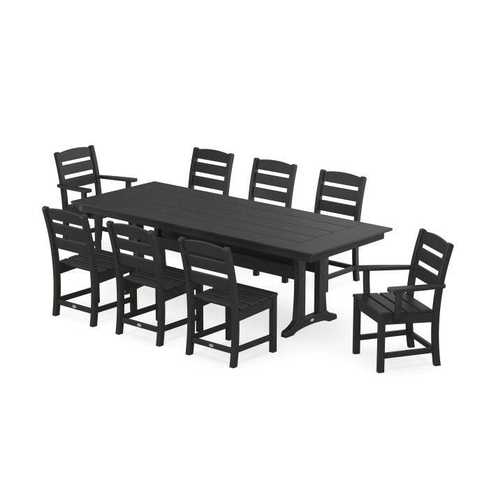 Lakeside 9 Piece Farmhouse Dining Set - The Great Escape