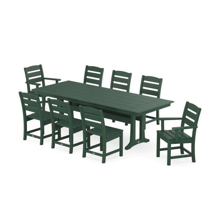 Lakeside 9 Piece Farmhouse Dining Set - The Great Escape