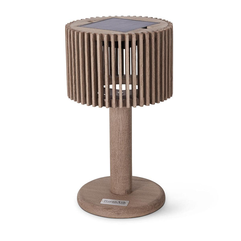 Loft 16" Weathered Teak Solar Lamp - The Great Escape