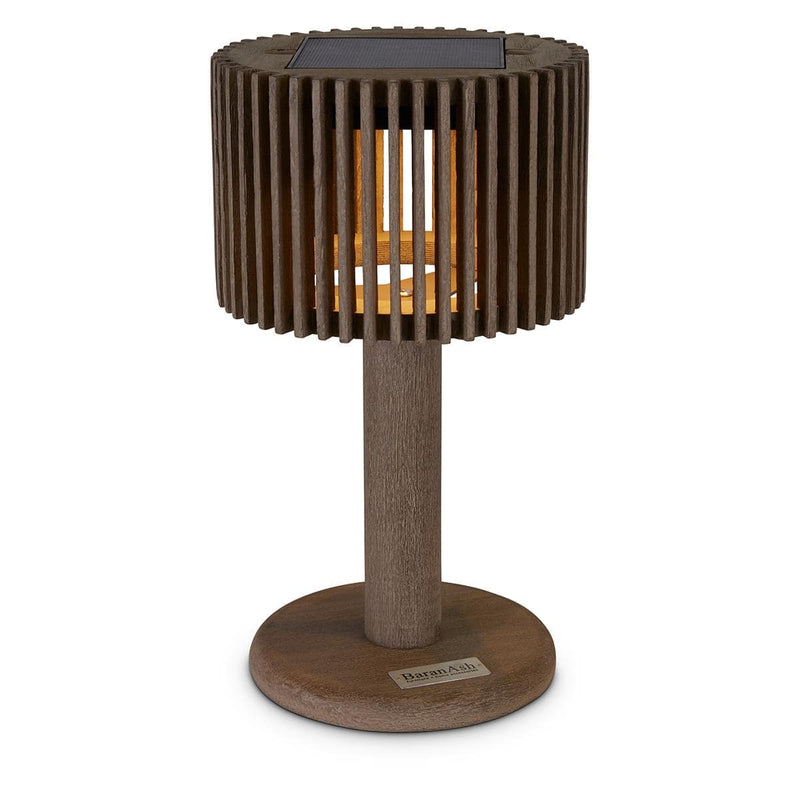 Loft 16" Weathered Teak Solar Lamp - The Great Escape