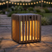 Loft 7" Weathered Teak Solar Lantern - The Great Escape