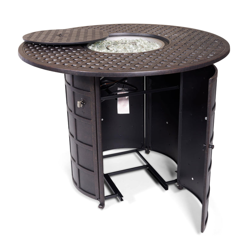 Newport 54" Bar Height Fire Table W/ Lid - The Great Escape