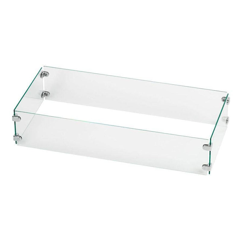 Rectangle Firepit Glass Wind Guard - The Great Escape