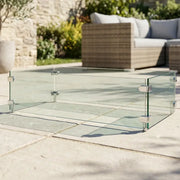 Rectangle Firepit Glass Wind Guard - The Great Escape