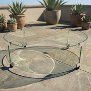 Round Firepit Glass Wind Guard - The Great Escape