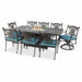 Turin 9 Piece Dining Firepit Group - The Great Escape