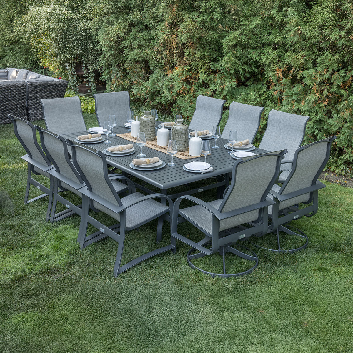 1er Arrondissement ラクーンポンチョ　ダークグレー Wakefield 11 Piece Sling Dining Group W/ 60